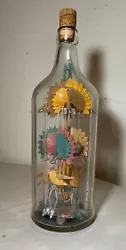 Buy Antique Handmade Whimsical Folk Art Mixed Media Wood Glass Sculpture In Bottle • 359.09£