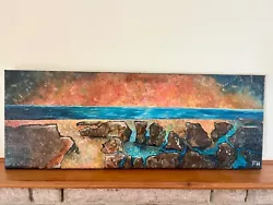 Buy Original Landscape Canvas Painting Of Sunset (12x32)  • 100£