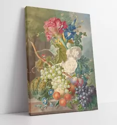Buy Jan Van Os, Still Life Flowers And Fruit -canvas Wall Artwork Picture Print • 14.99£