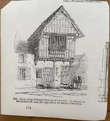 Buy Antique Print Leicster House Of The Fifteen C Richard 3 C1860 Pub In Old England • 4£