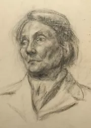 Buy Antique Realist Pencil Painting Woman Portrait • 55£