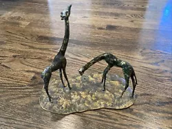 Buy Two Giraffes Sculpture 9 Inches Tall, Base 10x5.5 Metal • 48.79£