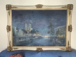 Buy Antique 19th Century Oil On Canvas/Gilt Frame Notradame Cathedral Landscape  • 220£