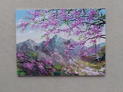 Buy Majestic Cherry Blossoms Painting. Harmony Of Nature's Beauty And Tranquility • 71.94£