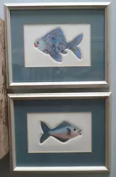 Buy Pair Framed Limited Edition Paintings Of Fish  Pearl  &  Azure Fish  -28 X 22cm • 22£