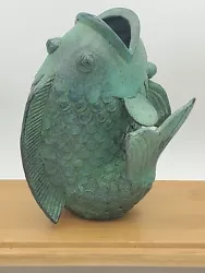 Buy Vtg Bronze Koi Fish Sculpture Vase , Multiple Positions Artististicly Unique  • 106.92£