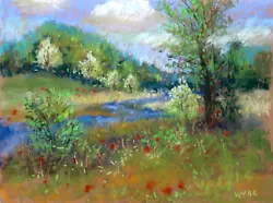 Buy Plein Air Landscape Painting Original Signed Nature Artwork Treemallowart 15x12 • 196.87£