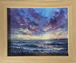 Buy Original Artwork Pete Tuffrey Artist Sunset Beach Seascape Wave Storm • 65£