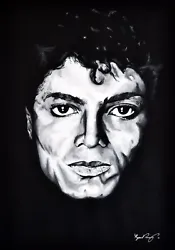 Buy Michael Jackson Acrylic Black & White Portrait - A2 • 400£