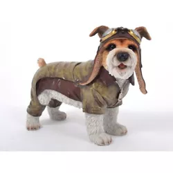 Buy Jack Russell Dog Statue  Aviator  In Resin, Length 32 Centimeters • 57.75£