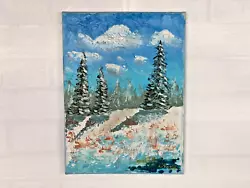 Buy Serene 9x12 Oil Painting On Canvas - Winter Landscape • 23.98£