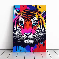 Buy Painted Tiger No.4 Abstract Canvas Wall Art Print Framed Picture Home Decor • 24.95£