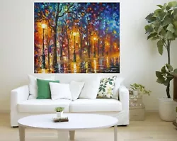 Buy Leonid Afremov 5AM LIGHTS  Painting Canvas Wall Art Picture Print HOME • 8.99£