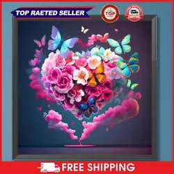 Buy 5D DIY Full Round Drill Diamond Painting Colourful Flowers Kit Home Decor30x30cm • 5.03£