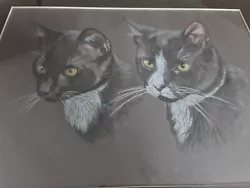 Buy Pair Of Original Framed Pastel Cat Portraits • 75£
