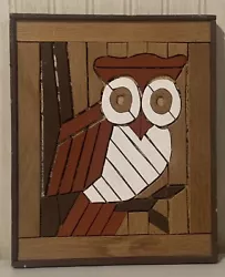Buy Vintage Wooden Folk Art Owl Wall Art • 24.89£