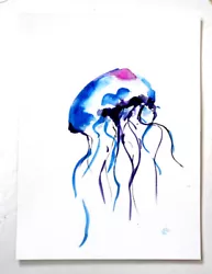 Buy ORIGINAL WATERCOLOR PAINTING Abstract Modern Wall Art Hand Painted 9 X 12 Signed • 14.88£
