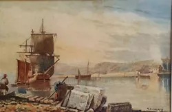 Buy Wonderful, H. A. Cooper Early 20th Century Maritime Coastal Watercolour Painting • 19£