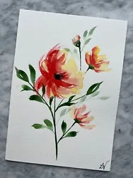 Buy Abstract Flower | Original Hand Painted | Watercolour Painting | Botanical |A5 • 25£