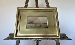Buy 19th Century Watercolour Landscape Painting Of Rainbow Over Haystacks • 120£
