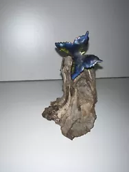 Buy Vintage Metal Art Sculpture Butterfly On Driftwood  Metal On Wood • 14.88£