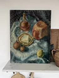 Buy Vintage Still Life Oil Painting Canvas Large Signed • 95£