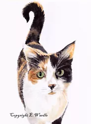 Buy ACEO 2.5  X 3.5  'Rosie' Cat CANVAS PRINT From Original Watercolour By E.Wardle • 2.99£