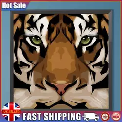 Buy Hand Painted On Canvas DIY Brown Tiger Oil Paint By Numbers Drawing Kit Ornament • 6.89£