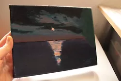 Buy Full Moon Seascape Nigh View Oil Painting- Small Size - Unframed Rolled Canvas • 25£