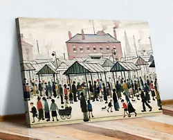 Buy MARKET SCENE NORTHERN TOWN CANVAS WALL ART PRINT ARTWORK PAINTING Ls Lowry Style • 37.99£
