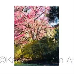 Buy ACEO ATC Art Card Painting Print Signed “Cherry Blossom” Airlie Gardens Spring • 6.18£