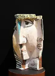 Buy Unknown Artist, Cubist Face, Painted Terracotta Sculpture • 15,940£