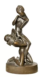 Buy Heinrich Karl Scholz (1888-1937) Bronze Nude Figurine Female Beauty & Harlequin • 3,512.65£