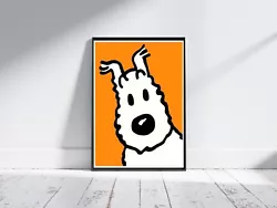 Buy Tintin - Snowy (Terrier Dog) Orange - Wall Art Poster Print - A5 A4 A3 #056 • 4.99£