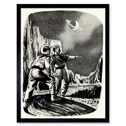 Buy Space Painting Planet Astronaut Black White Stars 12X16 Inch Framed Art Print • 11.99£