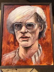 Buy Framed John Johnstone Original Painting Of Andy Warhol On Canvas • 399£