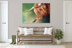 Buy Highland Cow  Painting Large A2 Canvas Harmony FREE DELIVERY • 5£