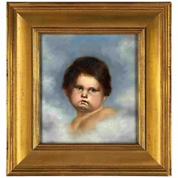 Buy 19th C. Continental Old Master Style O/B Painting Child/Putti In Clouds • 546.68£