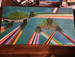 Buy Tah4 Found Wood Artist San Francisco Rainbow Turtles • 304.63£