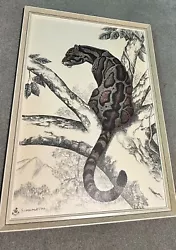 Buy Rama Samaraweera Clouded Leopard A.J.J.I Animal Print Cat Art Vintage • 25£