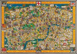 Buy Vintage London Map Illustration Print Painting Poster Picture Portrait Gift Idea • 3.49£