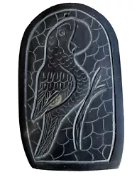 Buy Sculpture Hand Carved Black Stone Wall Plaque Parrot Jungle Relief Art Gift • 56.50£
