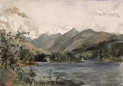 Buy Antique Watercolour Painting - Windermere Lake District - 19th Century • 100£