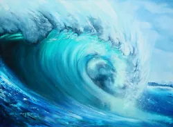 Buy OCEAN WAVE PAINTING- HUGE CANVAS PRINT- A1 Poster • 28.44£