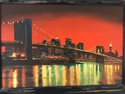 Buy RARE DAVID ALDUS ORIGINAL  Brooklyn Bridge  New York Big Apple City OIL PAINTING • 3,500£