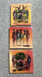 Buy Set Of 3 Original Tanzanian Acrylic Paintings On Canvas. On Wooden Frames. Masai • 10£