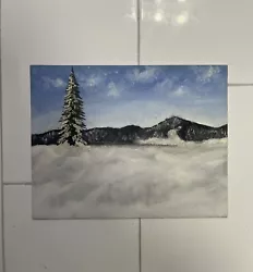 Buy Original Snowy Mountain Oil Painting On Canvas. 11” X 14” • 189£