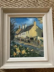 Buy Original Acrylic Painting Cottages And Daffodils By  Phil Creek 2014 • 185£