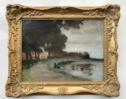 Buy Original Early C20th Impressionist Oil Painting Dutch Style River Landscape • 323£