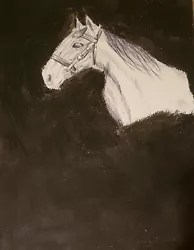 Buy Drawing Of Horse In Ball Point And Oil Pastel A4 Print • 9£